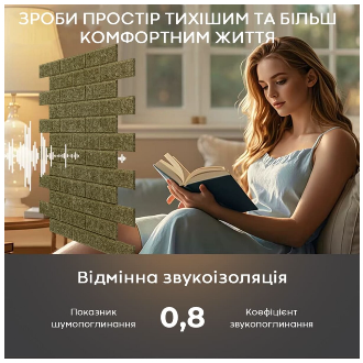 Звукоізоляційна панель 600х600х9мм Хакі