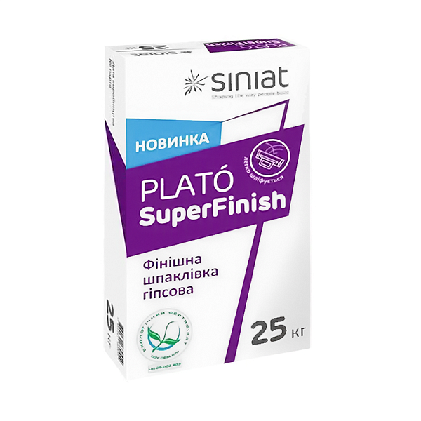 Шпаклевка гипсовая финишная PLATO SuperFinish (Плато Суперфиниш) 25 кг