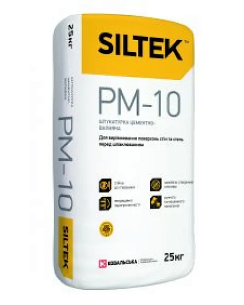 РМ-10 Grey Штукатурка цементно-вапняна, маш. (25кг) SILTEK