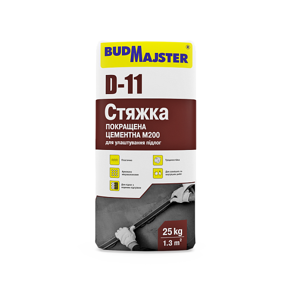 Стяжка покращена цементна BUDMajster М200 для улаштування підлог, 25 кг