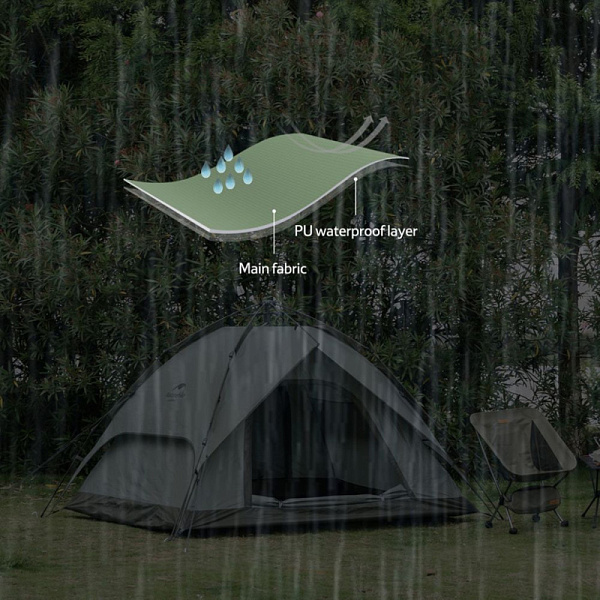 Намет чотиримісний автоматичний Naturehike, темно-зелений