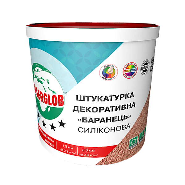 Штукатурка декоративна Anserglob "Баранчик" 1,5мм (25кг) силіконова (Ансерглоб)