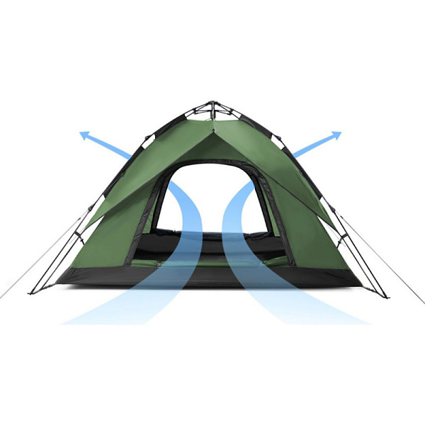 Намет чотиримісний автоматичний Naturehike, темно-зелений