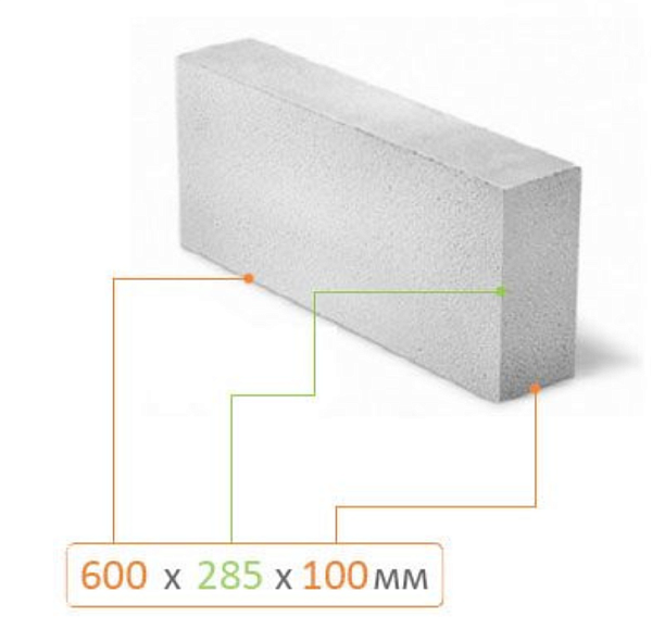 Газоблок Б ЗР-600х285х100