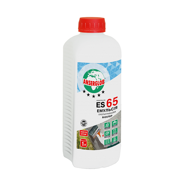 Грунт-емульсія Anserglob ES 65 BIOSTOP (1л) протигрибкова (Ансерглоб Біостоп)